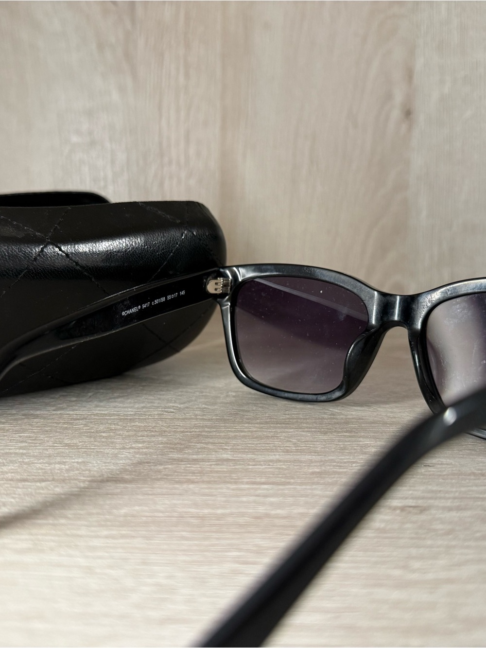 CHANEL Black Rectangular Women's Sunglasses - Picture 5 of 6